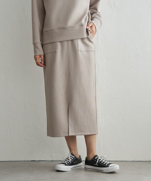 ikka(イッカ)の「GOKU楽リブダンボールスカート(スカート・レディース・ブラック/ベージュ/グリーン/モカ・S/M/L)」の3枚目の写真