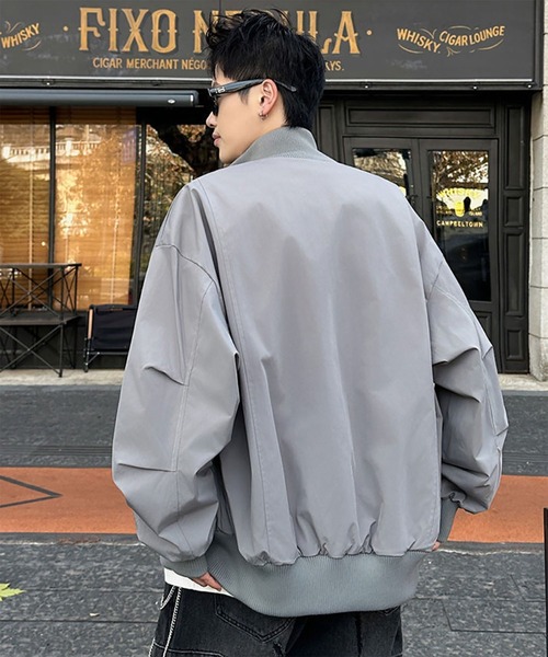 WESTBOY(ウエストボーイ)の「Y2K オーバーサイズ スタンドカラー MA-1ジャケット WO26W6OT01(MA-1・メンズ・ブラウン/グレー/ブラック・L/M)」の6枚目の写真