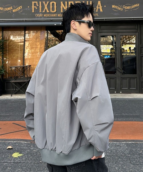 WESTBOY(ウエストボーイ)の「Y2K オーバーサイズ スタンドカラー MA-1ジャケット WO26W6OT01(MA-1・メンズ・ブラウン/グレー/ブラック・L/M)」の7枚目の写真