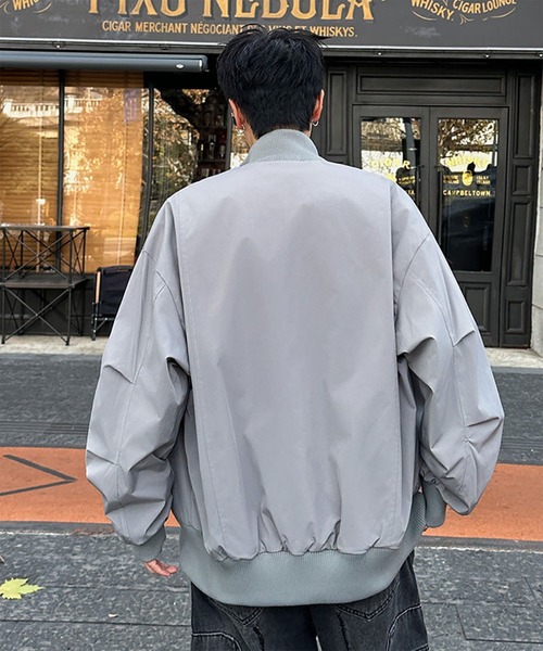 WESTBOY(ウエストボーイ)の「Y2K オーバーサイズ スタンドカラー MA-1ジャケット WO26W6OT01(MA-1・メンズ・ブラウン/グレー/ブラック・L/M)」の8枚目の写真