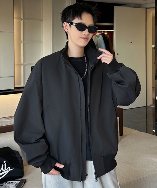 WESTBOY(ウエストボーイ)の「Y2K オーバーサイズ スタンドカラー MA-1ジャケット WO26W6OT01(MA-1・メンズ・ブラウン/グレー/ブラック・L/M)」の14枚目の写真