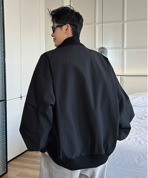 WESTBOY(ウエストボーイ)の「Y2K オーバーサイズ スタンドカラー MA-1ジャケット WO26W6OT01(MA-1・メンズ・ブラウン/グレー/ブラック・L/M)」の16枚目の写真