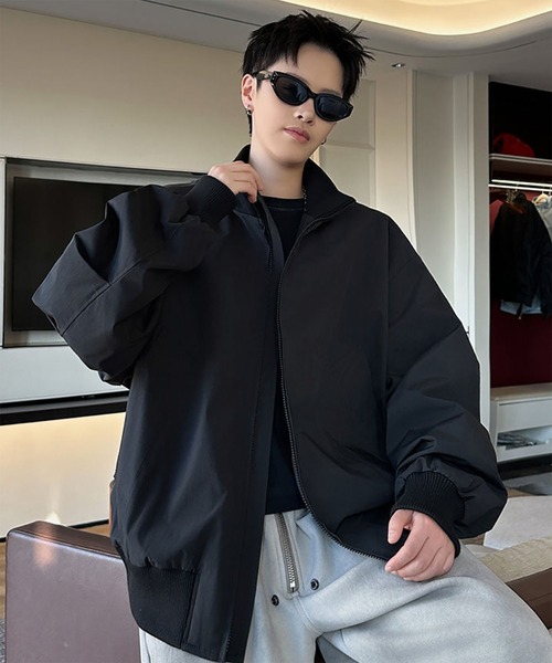WESTBOY(ウエストボーイ)の「Y2K オーバーサイズ スタンドカラー MA-1ジャケット WO26W6OT01(MA-1・メンズ・ブラウン/グレー/ブラック・L/M)」の20枚目の写真
