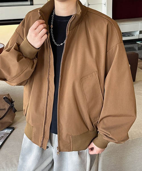 WESTBOY(ウエストボーイ)の「Y2K オーバーサイズ スタンドカラー MA-1ジャケット WO26W6OT01(MA-1・メンズ・ブラウン/グレー/ブラック・L/M)」の22枚目の写真