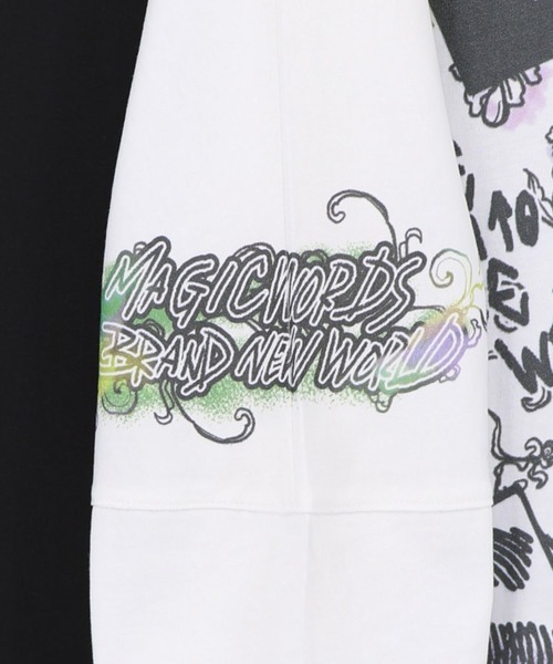 ScoLar(スカラー)の「ScoLar(スカラー) スケッチ柄 ドルマンプルオーバー(Tシャツ/カットソー・レディース・チャコールグレー/グレー/オフホワイト・MEDIUM)」の19枚目の写真
