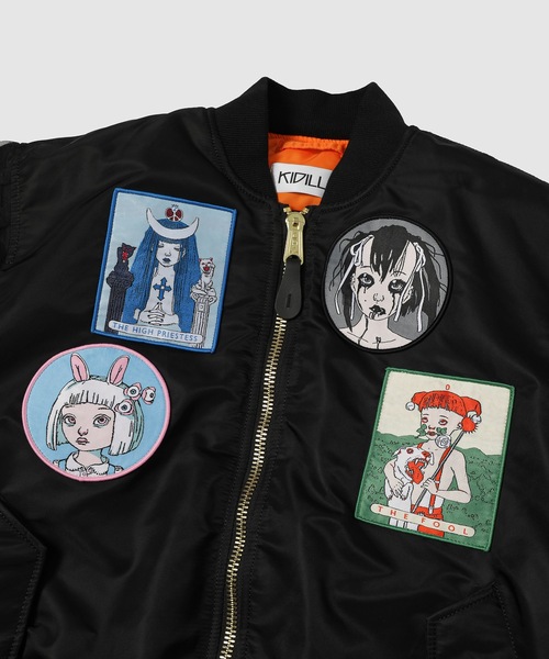 KIDILL(キディル)の「KIDILL × ALPHA INDUSTRIES COLLABORATION BABYART MA-1 FLIGHT JACKET EMBROIDERED PATCH ARTWORK BY TREVOR BROWN(MA-1・メンズ・ブラック・44)」の5枚目の写真