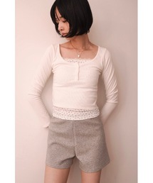 カップ付 花柄レイヤードトップス