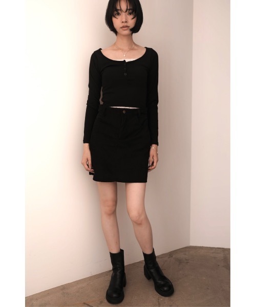 SALTMINT(ソルトミント)の「カップ付 花柄レイヤードトップス(Tシャツ/カットソー・レディース・ホワイト/グレー/ブラック・FREE)」の7枚目の写真