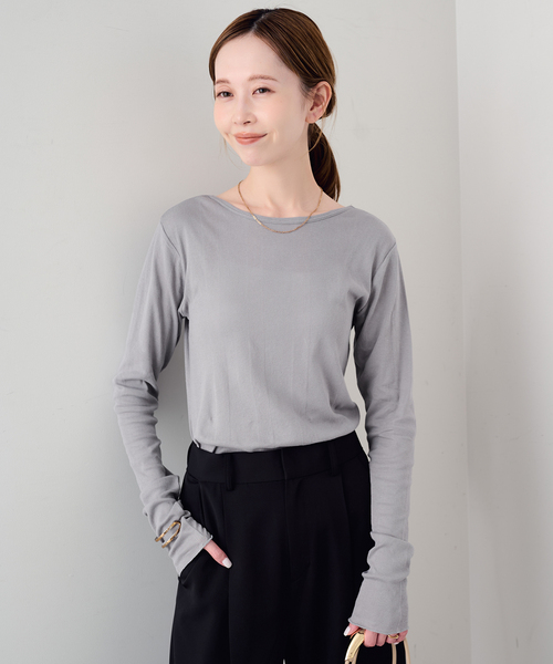 MILLER（ミラー）の「《追加2》miller SLOBE別注 SHEER RIB クルーネック（Tシャツ/カットソー・レディース・ホワイト/アイボリー/レッド/ライトグレー・FREE）」の9枚目の写真