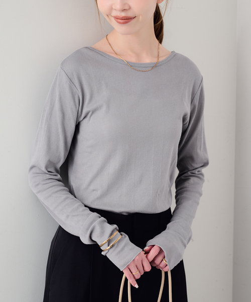 MILLER（ミラー）の「《追加2》miller SLOBE別注 SHEER RIB クルーネック（Tシャツ/カットソー・レディース・ホワイト/アイボリー/レッド/ライトグレー・FREE）」の12枚目の写真