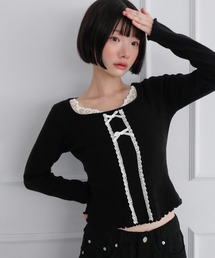 レーススクエアリボンスリムニット/2026 AW COLLECTION