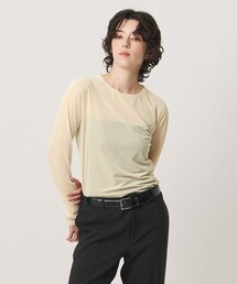 ＜MARW UNITED ARROWS＞シアー ベロア リブ ロングスリーブ カットソー