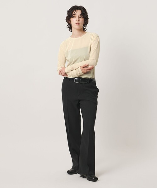 MARW UNITED ARROWS(マルゥ ユナイテッドアローズ)の「<MARW UNITED ARROWS>シアー ベロア リブ ロングスリーブ カットソー(Tシャツ/カットソー・レディース・ワイン/オフホワイト/ネイビー・FREE)」の7枚目の写真