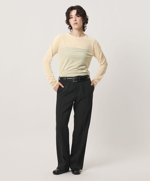 MARW UNITED ARROWS(マルゥ ユナイテッドアローズ)の「<MARW UNITED ARROWS>シアー ベロア リブ ロングスリーブ カットソー(Tシャツ/カットソー・レディース・ワイン/オフホワイト/ネイビー・FREE)」の8枚目の写真