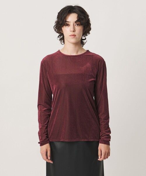 MARW UNITED ARROWS(マルゥ ユナイテッドアローズ)の「<MARW UNITED ARROWS>シアー ベロア リブ ロングスリーブ カットソー(Tシャツ/カットソー・レディース・ワイン/オフホワイト/ネイビー・FREE)」の12枚目の写真