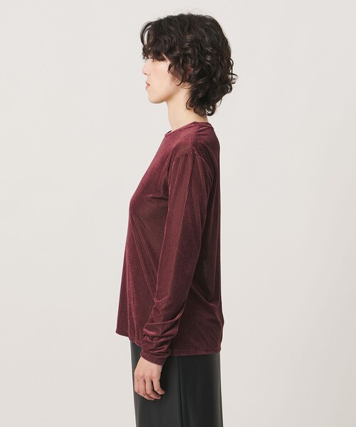 MARW UNITED ARROWS(マルゥ ユナイテッドアローズ)の「<MARW UNITED ARROWS>シアー ベロア リブ ロングスリーブ カットソー(Tシャツ/カットソー・レディース・ワイン/オフホワイト/ネイビー・FREE)」の13枚目の写真