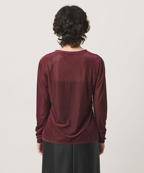 MARW UNITED ARROWS(マルゥ ユナイテッドアローズ)の「<MARW UNITED ARROWS>シアー ベロア リブ ロングスリーブ カットソー(Tシャツ/カットソー・レディース・ワイン/オフホワイト/ネイビー・FREE)」の14枚目の写真