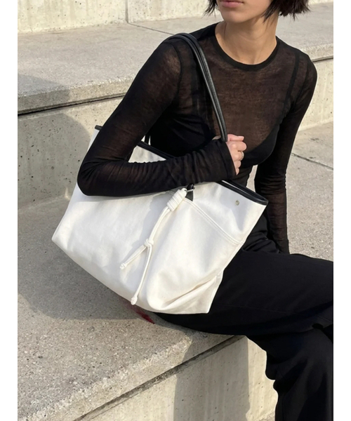 DAWN FACTORY（ダンファクトリー）の「NOA BAG LARGE TWILL WHITE ノアバッグ ラージ ツイル ホワイト（ショルダーバッグ・レディース・その他・FREE）」の3枚目の写真