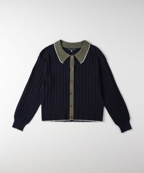 HONEYSUCKLE ROSE(ハニーサックルローズ)の「ハイショクポロ衿セーター(ニット/セーター・レディース・ブラウン系/ネイビー・04/05)」の13枚目の写真