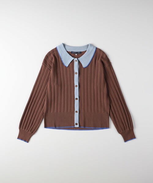HONEYSUCKLE ROSE(ハニーサックルローズ)の「ハイショクポロ衿セーター(ニット/セーター・レディース・ブラウン系/ネイビー・04/05)」の14枚目の写真
