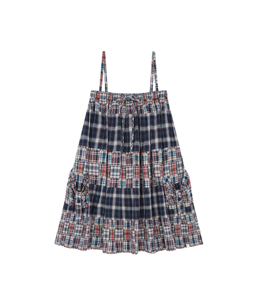 TUOMIO（トゥオミオ）の「2-WAY PATCHWORK SKIRT [NAVY]（スカート・レディース・その他・F）」の2枚目の写真