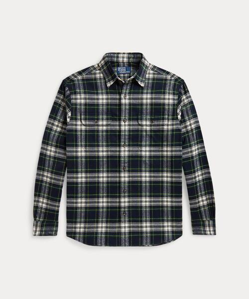 POLO RALPH LAUREN(ポロ ラルフ ローレン)の「クラシック フィット チェック フランネル ワークシャツ(シャツ/ブラウス・メンズ・ネイビー系1・M/S/XL/XS/L)」の9枚目の写真