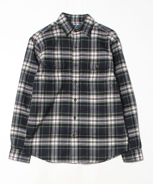 POLO RALPH LAUREN(ポロ ラルフ ローレン)の「クラシック フィット チェック フランネル ワークシャツ(シャツ/ブラウス・メンズ・ネイビー系1・M/S/XL/XS/L)」の3枚目の写真