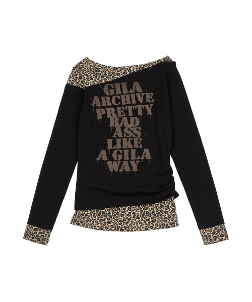GILAARCHIVE(ギラアーカイブ)の「レオパードレイヤード P.B.A ロングスリーブ ブラック(Tシャツ/カットソー・レディース・その他・FREE)」の5枚目の写真