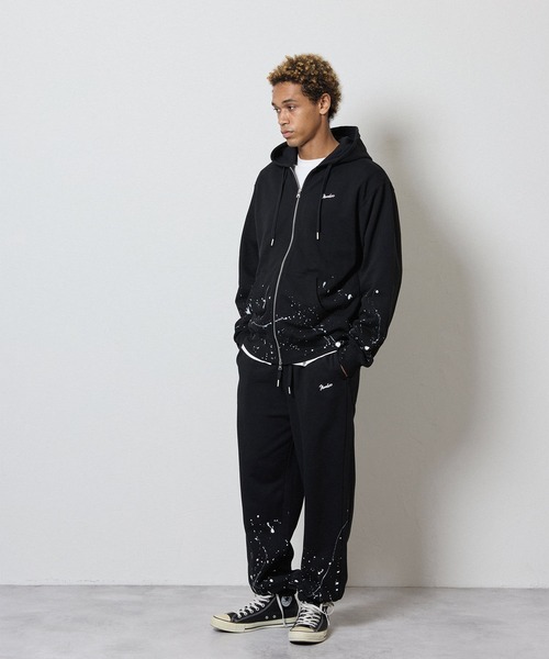 HAND PAINTED FIRM COTTON LIGHT SHORT PILE EASY SWEATPANTS / ハンド