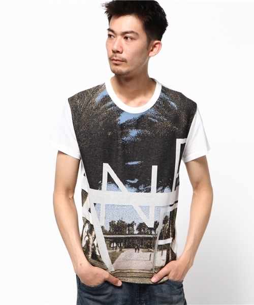 WRAPINKNOT(ラッピンノット)の「ニット アート Tシャツ(Tシャツ/カットソー・メンズ・ダークブルー/スカイブルー・3)」の2枚目の写真