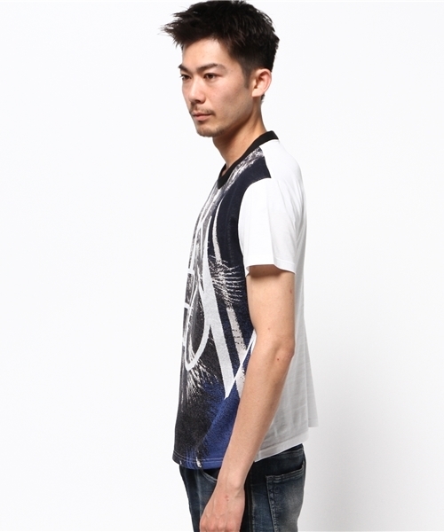 WRAPINKNOT(ラッピンノット)の「ニット アート Tシャツ(Tシャツ/カットソー・メンズ・ダークブルー/スカイブルー・3)」の3枚目の写真