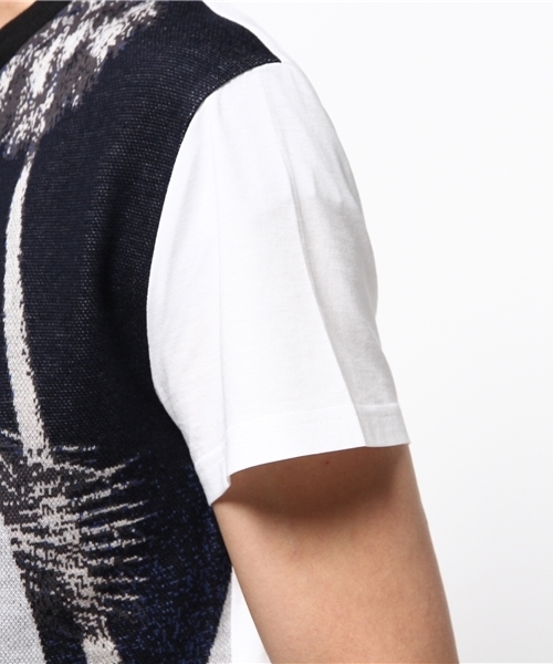 WRAPINKNOT(ラッピンノット)の「ニット アート Tシャツ(Tシャツ/カットソー・メンズ・ダークブルー/スカイブルー・3)」の6枚目の写真