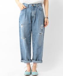 Lee | Leeタックワイドパンツ(コバルトブルー)/Lee TUCK WIDE PT 75(デニムパンツ)