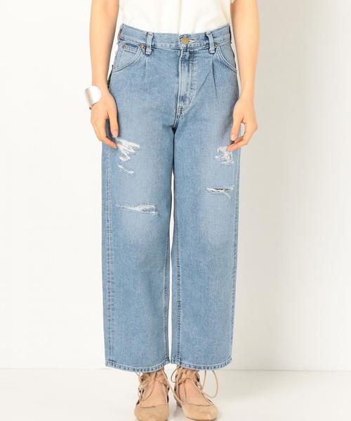 Lee(リー)の「Leeタックワイドパンツ(コバルトブルー)/Lee TUCK WIDE PT 75(デニムパンツ・レディース・コバルトブルー・MEDIUM/SMALL)」の4枚目の写真