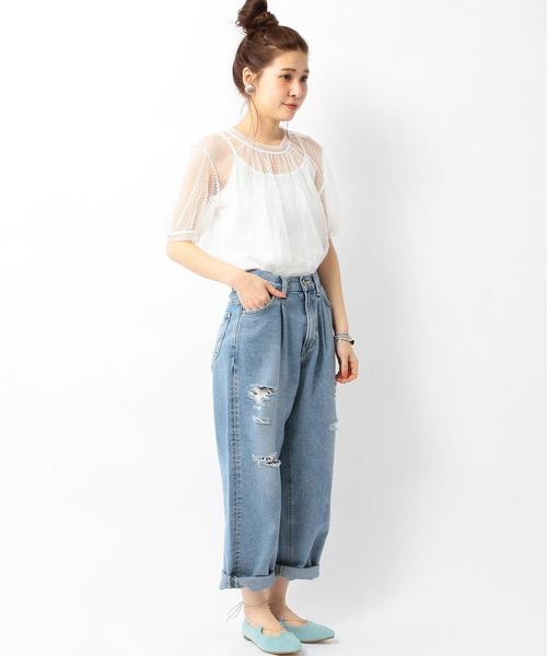 Lee(リー)の「Leeタックワイドパンツ(コバルトブルー)/Lee TUCK WIDE PT 75(デニムパンツ・レディース・コバルトブルー・MEDIUM/SMALL)」の16枚目の写真