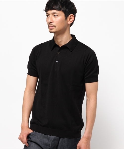 JOHN SMEDLEY Sea  Cotton ポロシャツ JOHN SMEDLEY ポロシャツ ISIS 30 GAUGE SEAISLAND COTTON POLO