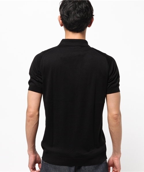 JOHN SMEDLEY(ジョンスメドレー)の「JOHN SMEDLEY: 【SEA ISLAND COTTON】 ニットポロシャツ(ポロシャツ・メンズ・ホワイト/ブラック/ライトブルー/ネイビー・MEDIUM/SMALL)」の7枚目の写真