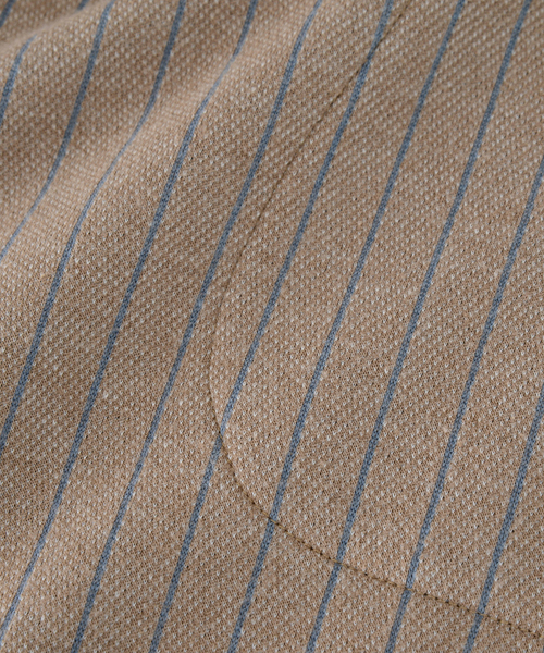 Ne-net(ネネット)の「S フランネルストライプ(サロペット/オーバーオール・レディース・ベージュ/トップグレー・02)」の4枚目の写真