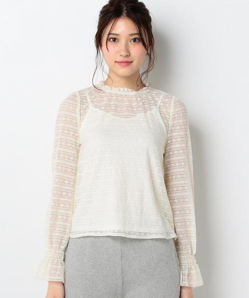 Another Edition（アナザーエディション）の「レースハイネックブラウス◆（シャツ/ブラウス・レディース・ホワイト・FREE）」の3枚目の写真