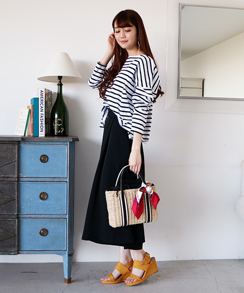 N.（N. Natural Beauty Basic）（エヌエヌナチュラルビューティーベーシック）の「【and GIRL 4月号掲載】《Limp》スクエアメイズトートバッグ（トートバッグ・レディース・ブラック系その他/ネイビー・ﾌﾘ-）」の3枚目の写真