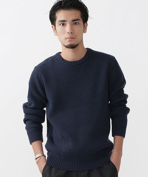 Nano Universe ナノユニバース の 畦クルーネックニット ニット セーター Wear Nano Universe ナノユニバース の 畦クルーネックニット ニット セーター Wear