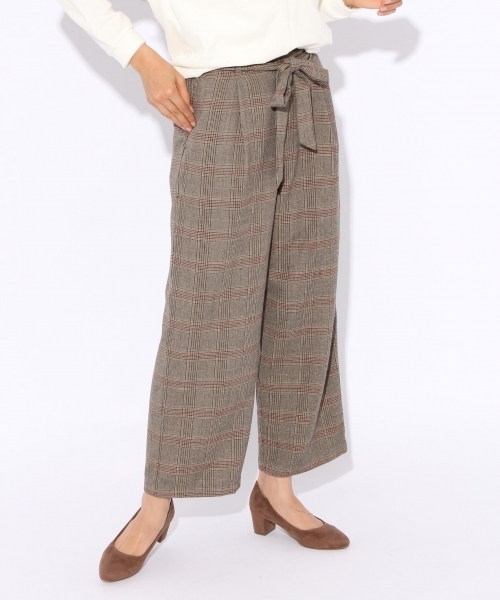 niko and...(ニコアンド)の「TRチェックリボンコクーンパンツ(その他パンツ・レディース・チャコール/ブラック/ブラウン/ベージュ・3/4)」の4枚目の写真