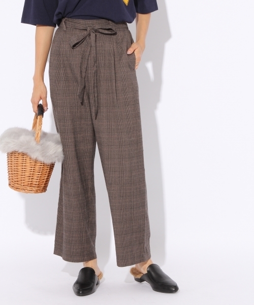 niko and...(ニコアンド)の「TRチェックリボンコクーンパンツ(その他パンツ・レディース・チャコール/ブラック/ブラウン/ベージュ・3/4)」の3枚目の写真