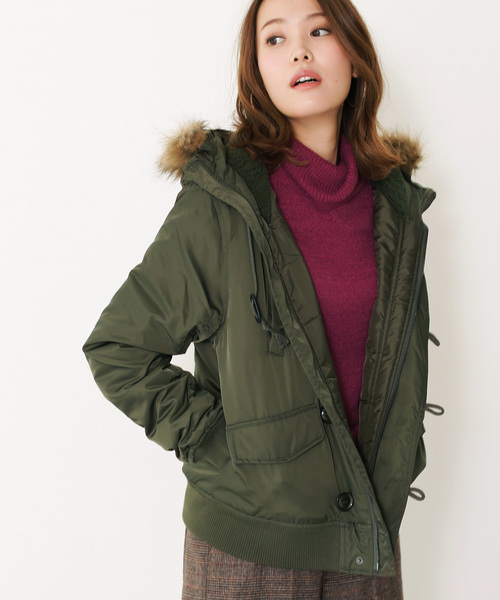 Social Girl ソーシャルガール の フードファーn 2b ミリタリーコート フライトジャケット ミリタリージャケット Wear