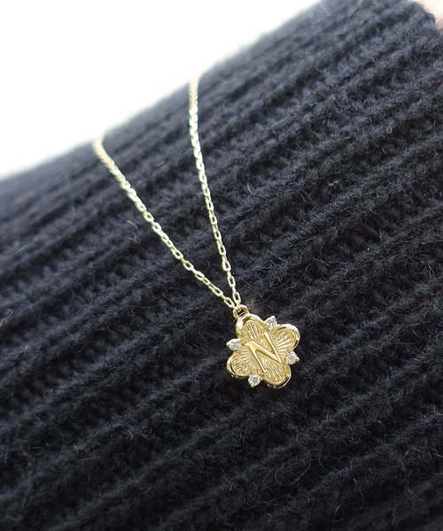 美品✨【K10 WG Diamond】 S字イニシャル　ダイヤモンドネックレス WEB限定》イニシャルK／K10ダイヤモンドネックレス｜ネックレス