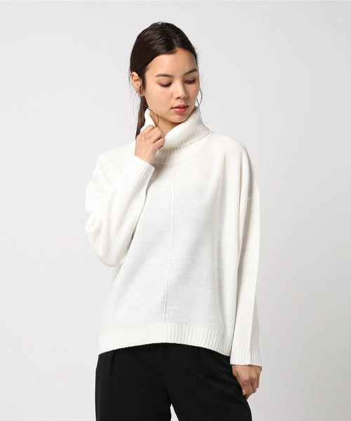 E Hyphen World Gallery イーハイフンワールドギャラリー の タートルゆるシルエットニットプルオーバー ニット セーター Wear