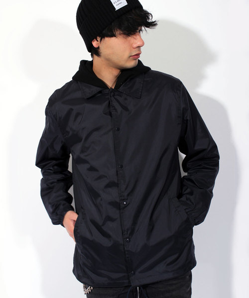 ８(eight)（エイト）の「ナイロン コーチジャケット（ナイロンジャケット・メンズ・ブラック/ネイビー/ワイン/カーキ・SMALL/MEDIUM/LARGE）」の4枚目の写真