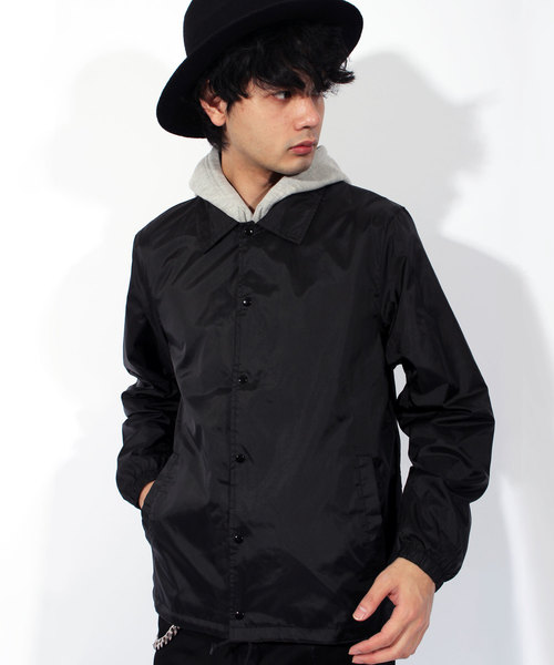 ８(eight)（エイト）の「ナイロン コーチジャケット（ナイロンジャケット・メンズ・ブラック/ネイビー/ワイン/カーキ・SMALL/MEDIUM/LARGE）」の2枚目の写真