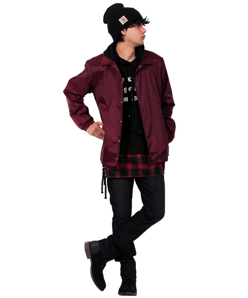 ８(eight)（エイト）の「ナイロン コーチジャケット（ナイロンジャケット・メンズ・ブラック/ネイビー/ワイン/カーキ・SMALL/MEDIUM/LARGE）」の15枚目の写真