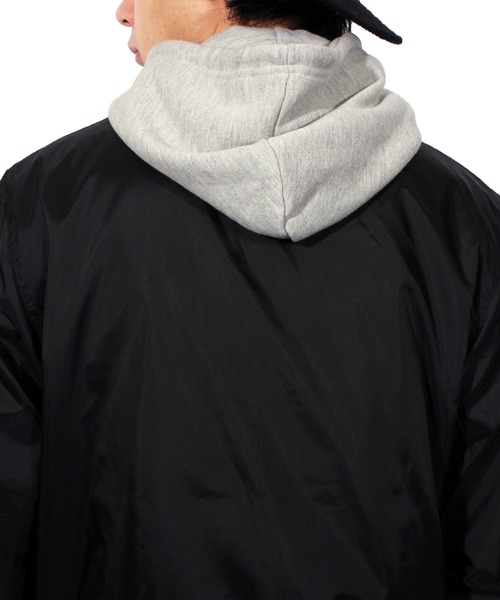 ８(eight)（エイト）の「ナイロン コーチジャケット（ナイロンジャケット・メンズ・ブラック/ネイビー/ワイン/カーキ・SMALL/MEDIUM/LARGE）」の6枚目の写真